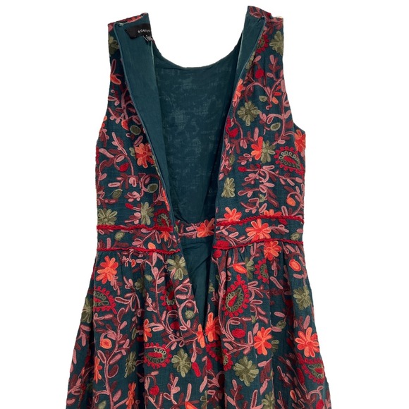 Adelyn Rae | Anthropologie Needlepoint Embroidery Garden Dress Size 6 Romantic - Picture 8 of 9